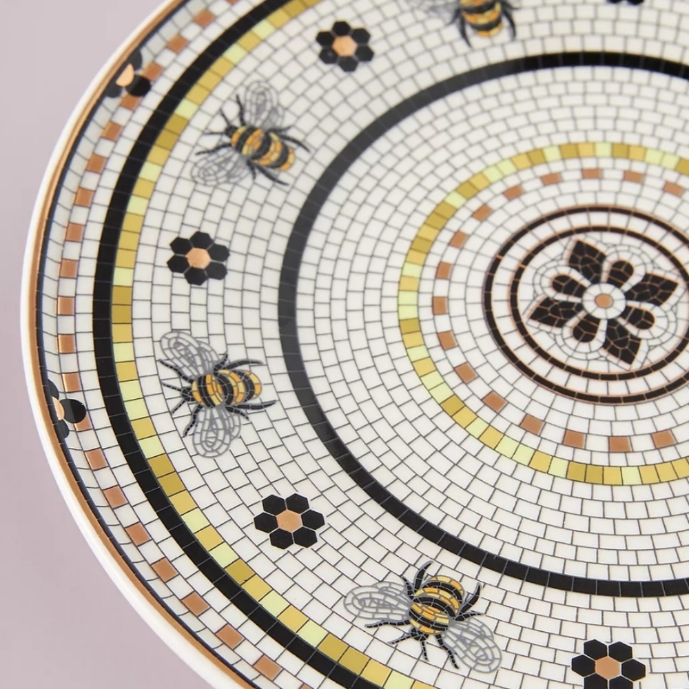 Anthropologie Bistro Tile Stoneware Dessert Plate - Bumblebee - Picture 2 of 9